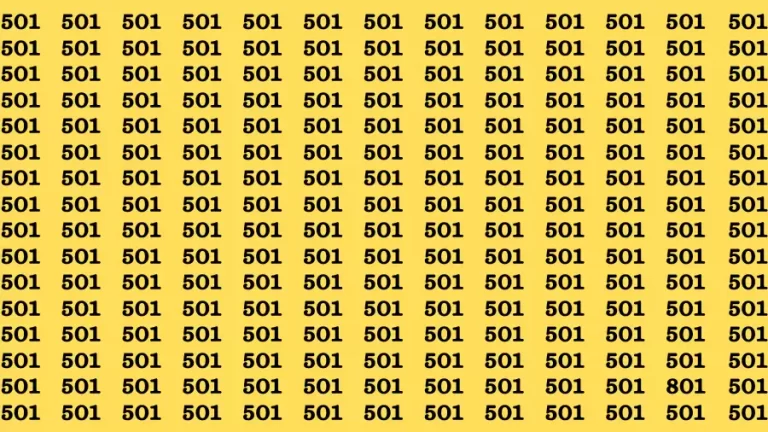 Observation Brain Test: If you have Hawk Eyes Find the Number 801 among 501 in 15 Secs