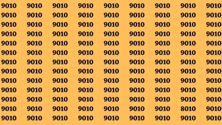 Observation Brain Test: If you have Sharp Eyes Find the number 8010 among 9010 in 20 Secs