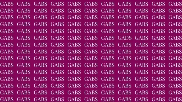 Optical Illusion Brain Test: If you have Sharp Eyes find the Word Gads among Gabs in 15 Secs