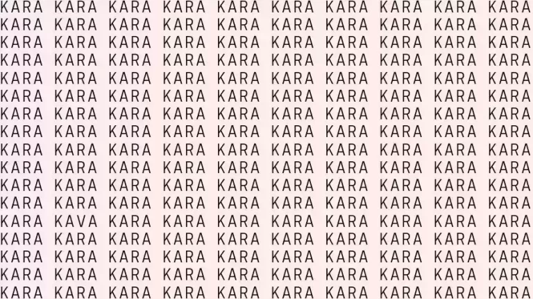 Optical Illusion Brain Test: If you have Hawk Eyes find the Word Kava among Kara in 15 Secs