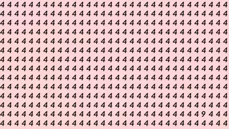 Optical Illusion Challenge: If you have Sharp Eyes Find the number 9 among 4 in 12 Seconds?