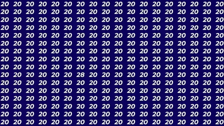 Optical Illusion Challenge: If you have Eagle Eyes Find the number 28 among 20 in 6 Seconds?