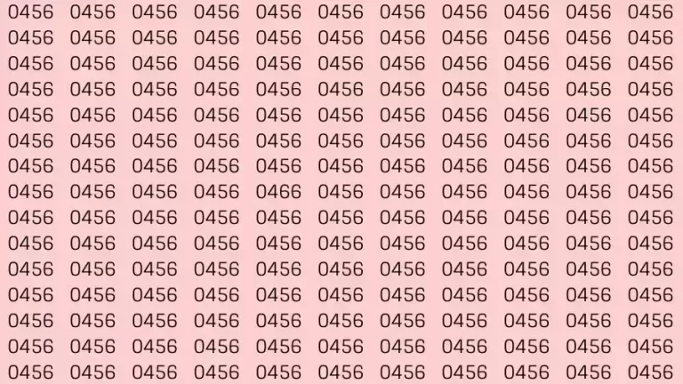 Optical Illusion Brain Test: If you have Sharp Eyes Find the number 0466 among 0456 in 12 Seconds?