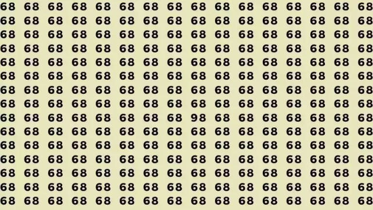 Observation Skill Test: If you have Sharp Eyes Find the number 98 among 68 in 9 Seconds?