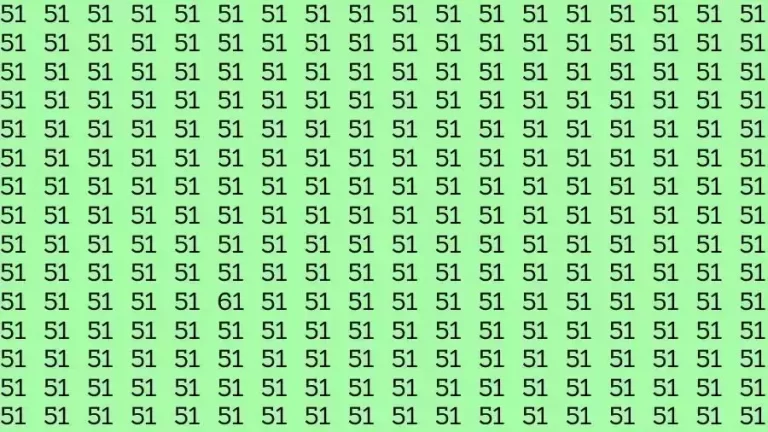 Observation Skills Test: If you have Sharp Eyes Find the number 61 among 51 in 10 Seconds?