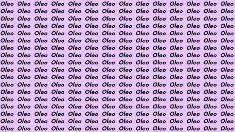 Optical Illusion Brain Test: If you have Eagle Eyes find the Word Olea among Oleo in 15 Secs