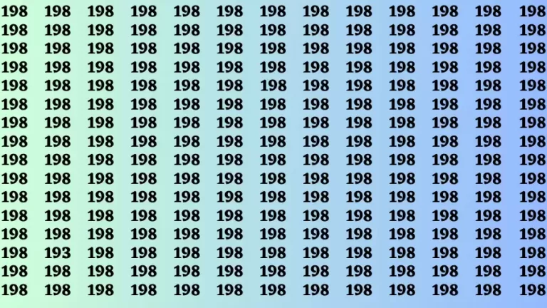 Observation Brain Challenge: If you have Eagle Eyes Find the number 193 in 10 Secs