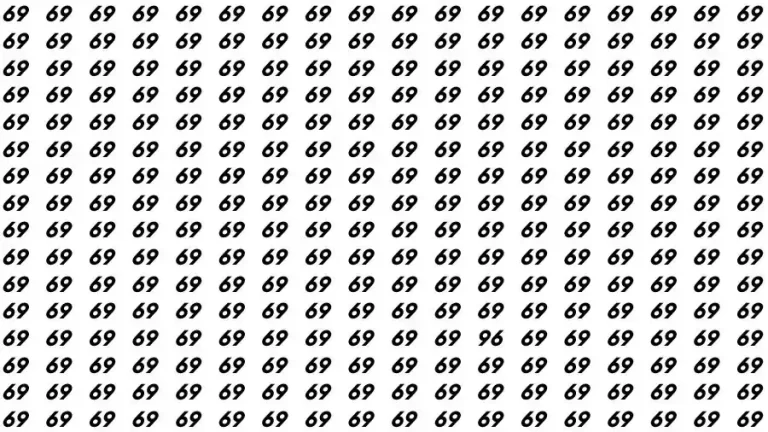 Observation Skill Test: If you have Sharp Eyes Find the number 96 among 69 in 13 Seconds?