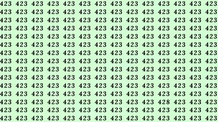 Optical Illusion Brain Challenge: If you have Eagle Eyes Find the number 428 among 423 in 10 Seconds?