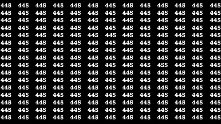 Observation Brain Test: If you have 50/50 Vision Find the Number 455 among 445 in 15 Secs