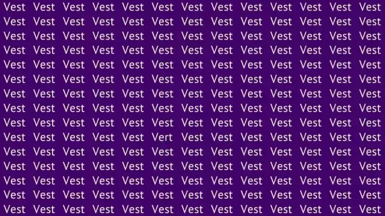 Observation Skill Test: If you have Sharp Eyes find the Word Vert in 10 Secs