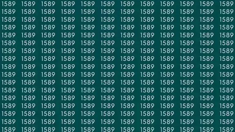 Observation Skill Test: If you have Eagle Eyes Find the number 1289 among 1589 in 10 Seconds?