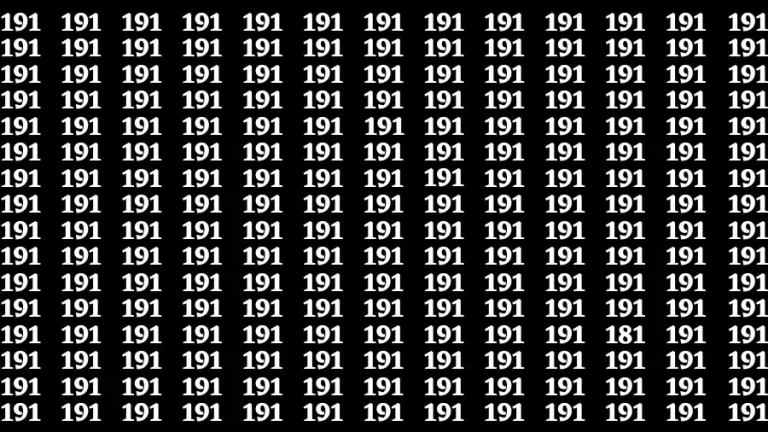 Observation Find it Out: If you have Eagle Eyes Find the number 181 in 10 Secs