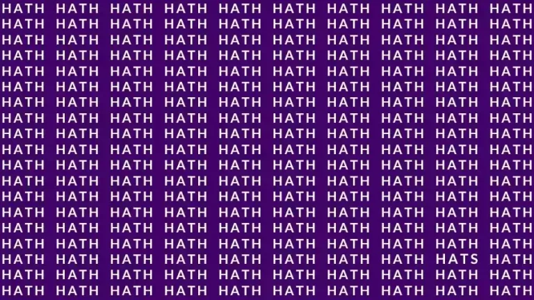 Optical Illusion Brain Test: If you have Hawk Eyes find the Word Hats among Hath in 12 Secs