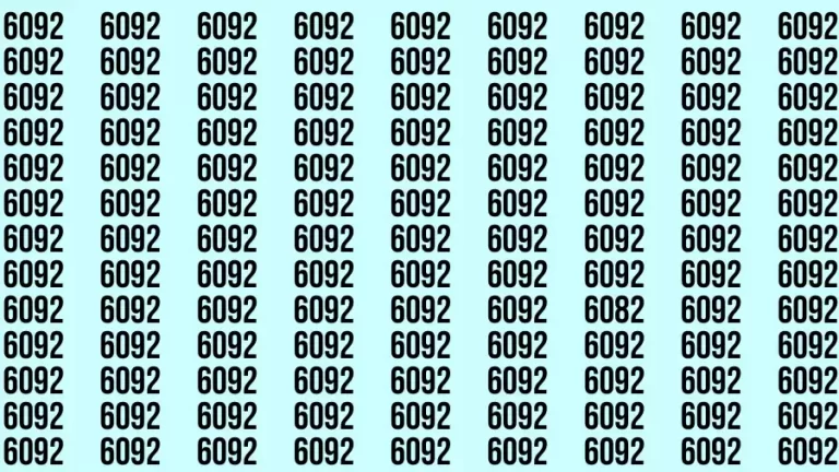 Observation Find It Out: If you have Hawk Eyes Find the Number 6082 in 15 Secs