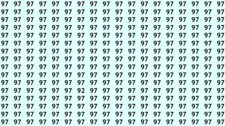 Observation Skills Test: If you have Eagle Eyes Find the number 92 among 97 in 5 Seconds?