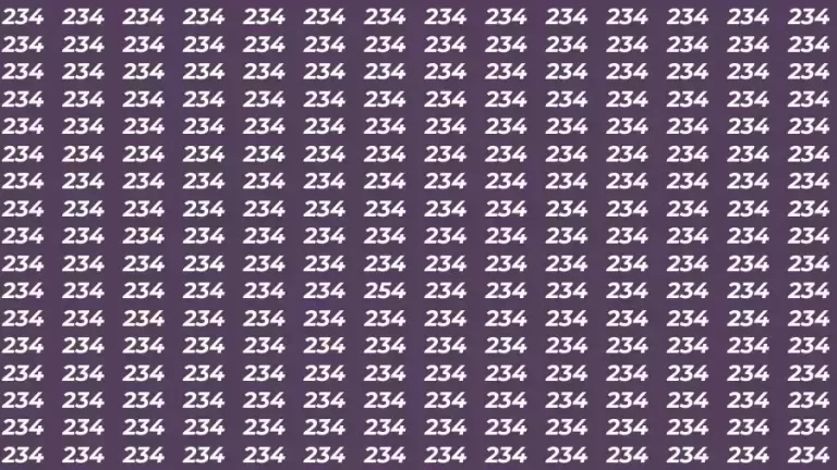 Optical Illusion Brain Test: If you have Eagle Eyes Find the number 254 among 234 in 7 Seconds?