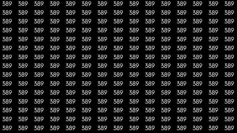 Optical Illusion Brain Test: If you have Eagle Eyes Find the number 589 among 389 in 12 Seconds?