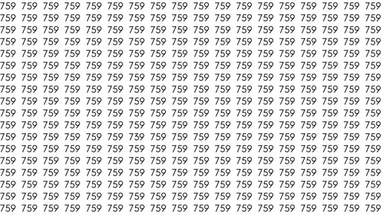 Optical Illusion Brain Test: If you have Eagle Eyes Find the number 739 among 759 in 6 Seconds?