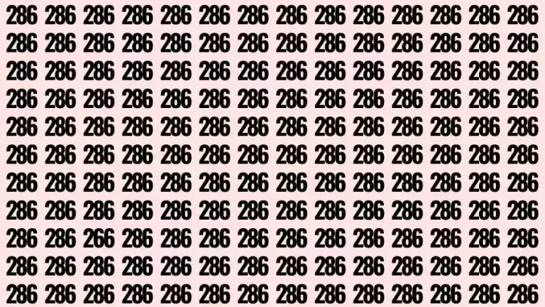 Observation Brain Test: If you have Sharp Eyes Find the Number 266 among 286 in 10 Secs