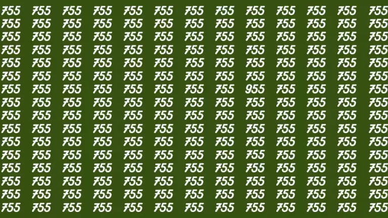 Observation Brain Test: If you have Sharp Eyes Find the number 955 among 755 in 20 Secs