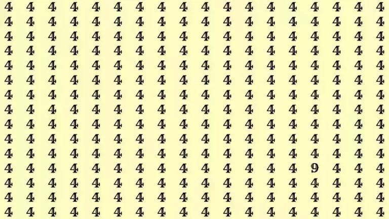 Optical Illusion Brain Challenge: If you have Eagle Eyes Find the number 9 among 4 in 10 Seconds?