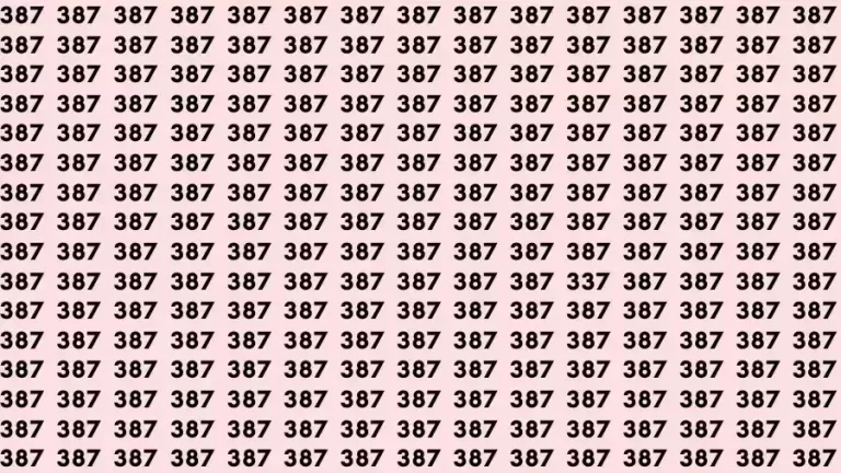 Optical Illusion Brain Test: If you have Sharp Eyes Find the number 337 among 387 in 12 Seconds?