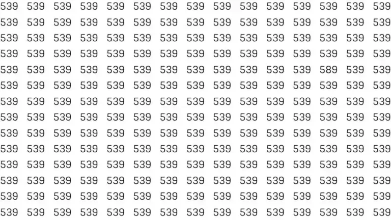 Optical Illusion Brain Challenge: If you have 50/50 Vision Find the number 589 among 539 in 10 Seconds?