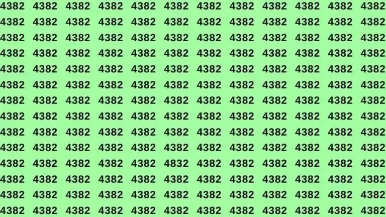 Optical Illusion Brain Challenge: If you have Eagle Eyes Find the number 4832 among 4382 in 12 Seconds?