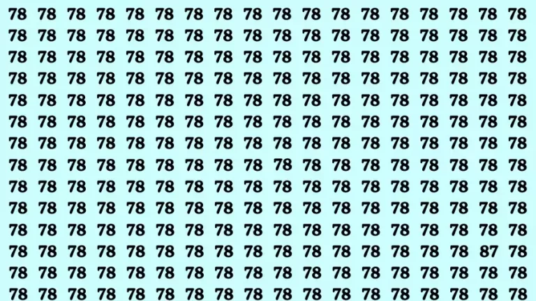 Observation Brain Challenge: If you have Hawk Eyes Find the Number 87 in 15 Secs