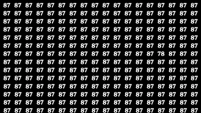 Observation Find it Out: If you have Sharp Eyes Find the number 78 in 20 Secs