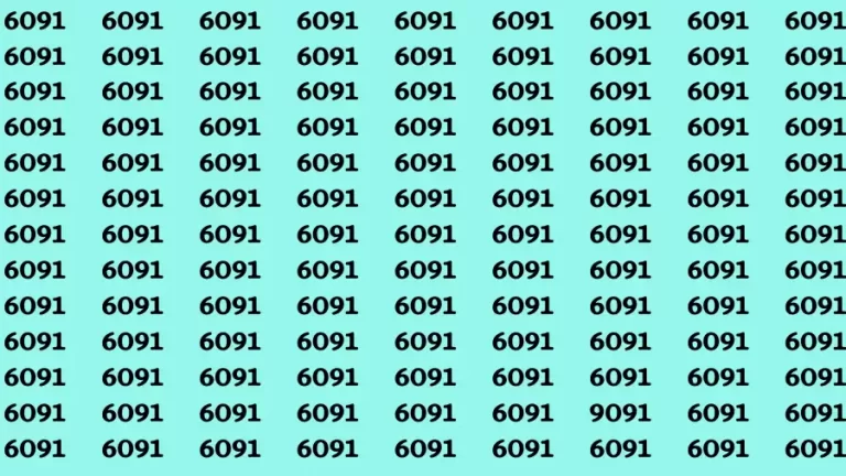 Observation Brain Test: If you have 50/50 Vision Find the Number 9091 among 6091 in 15 Secs