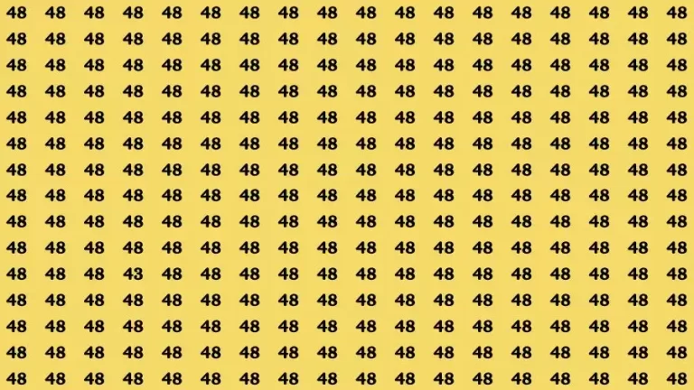 Optical Illusion Brain Test: If you have Eagle Eyes Find the Number 43 among 48 in 15 Secs