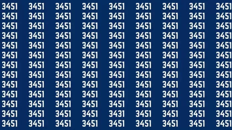 Observation Brain Challenge: If you have Hawk Eyes Find the Number 3431 in 15 Secs