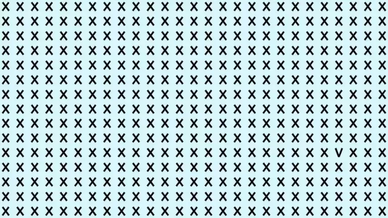 Optical Illusion Brain Challenge: If you have 50/50 Vision Find the Letter V in 12 Secs