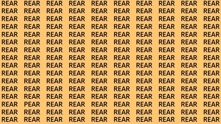 Brain Test: If you have Hawk Eyes Find the Word Pear in 15 Secs