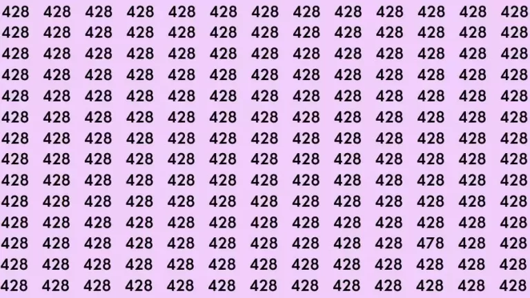 Optical Illusion Brain Test: If you have Sharp Eyes Find the number 478 in 20 Secs