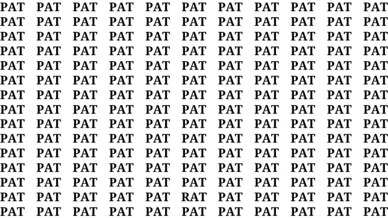 Observation Brain Challenge: If you have Hawk Eyes Find the word Rat in 18 Secs