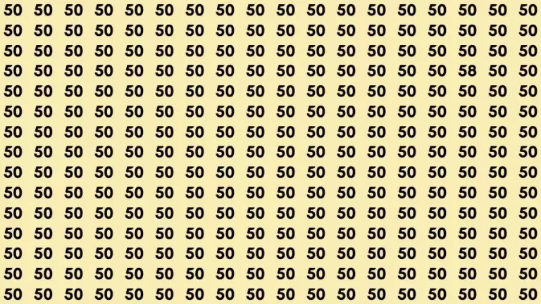 Observation Skill Test: If you have Sharp Eyes Find the Number 58 in 15 Secs