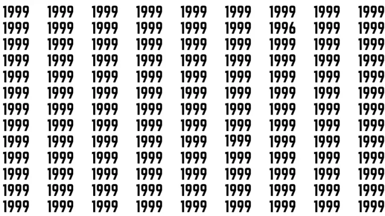 Brain Test: If you have Eagle Eyes Find the Number 1996 in 15 Secs