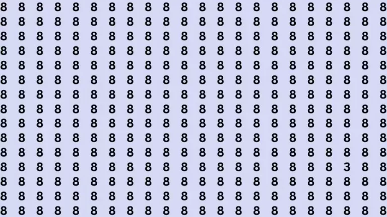 Optical Illusion Brain Challenge: If you have Eagle Eyes Find the number 3 among 8 in 12 Secs