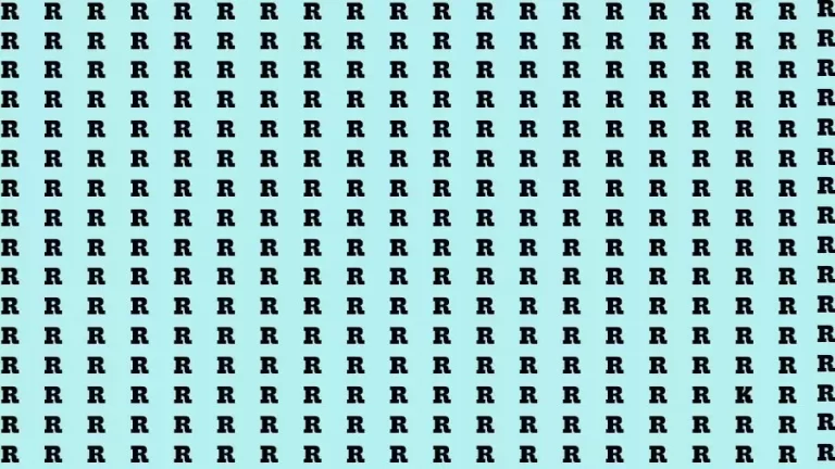 Optical Illusion Brain Challenge: If you have Eagle Eyes Find the Letter K among R in 12 Secs