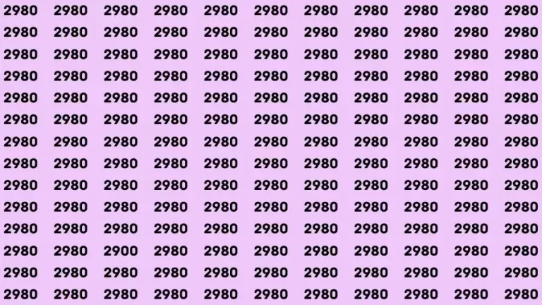 Optical Illusion Brain Test: If you have Eagle Eyes Find the Number 2900 among 2980 in 15 Secs