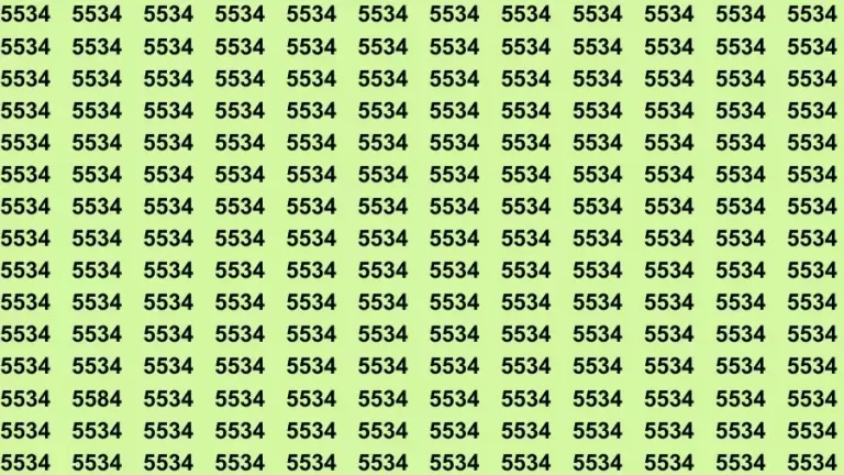 Observation Skill Test: If you have Sharp Eyes Find the Number 5584 among 5534 in 15 Secs