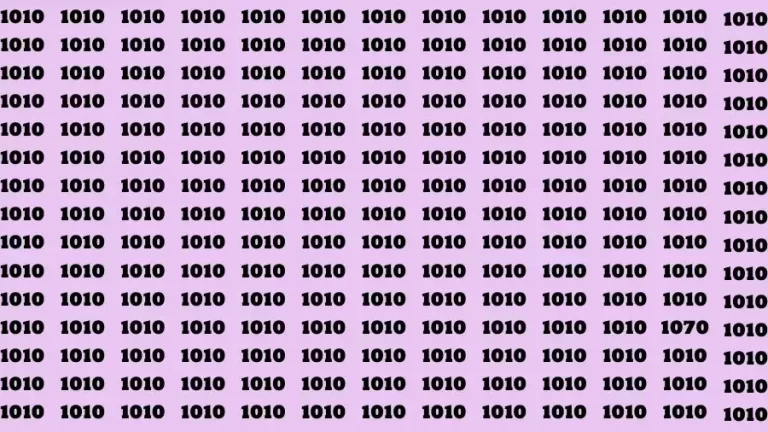 Observation Skill Test: If you have Sharp Eyes Find the Number 1070 in 15 Secs