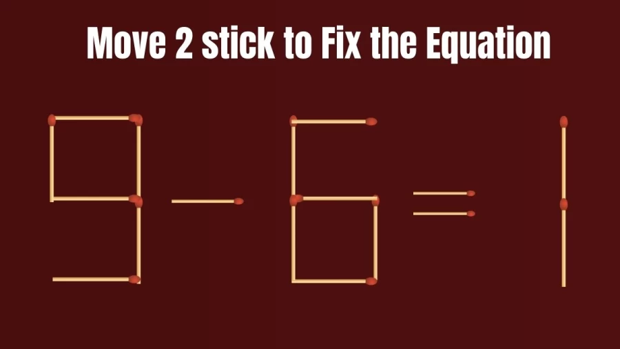 Brain Teaser: Can You Move 2 Matchsticks to Fix the Equation Within 30 Secs? Maths Puzzle