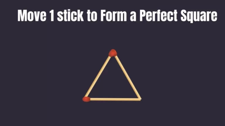 Brain Teaser: Move Just 1 Stick to Form a Perfect Square | Matchstick Riddles