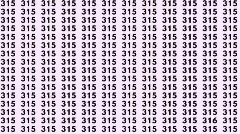 Can You Spot 316 among 315 in 5 Seconds? Explanation and Solution to the Optical Illusion