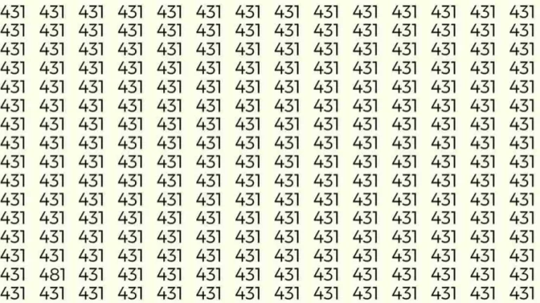 Can You Spot 481 among 431 in 5 Seconds? Explanation and Solution to the Optical Illusion