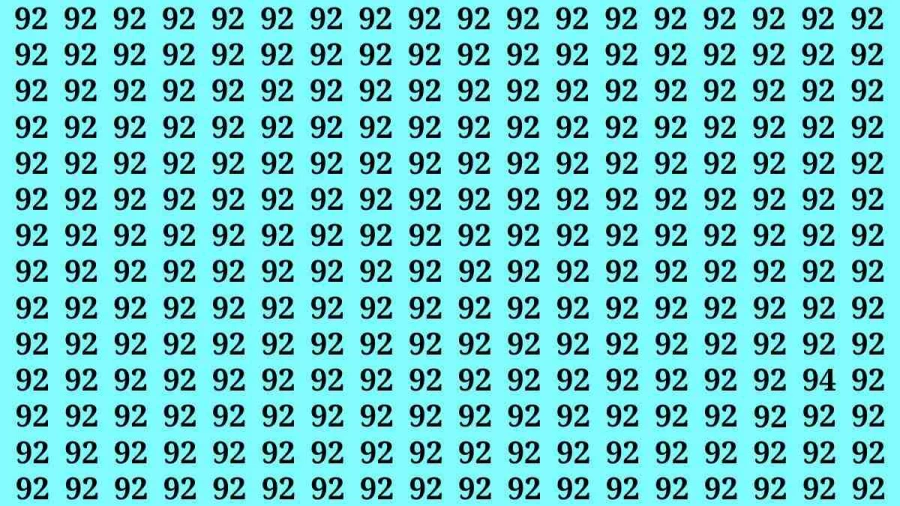 If you have Hawk Eyes Find the Number 94 among 92 in 15 Secs